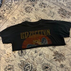 Led Zeppelin Black Crop Top